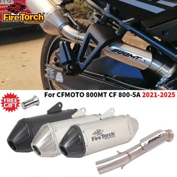 Motorcycle Exhaust Muffler Mid Link Pipe Full System Espace Moto modify Slip On For CFMOTO 800MT CF 800-5A 2021 - 2025