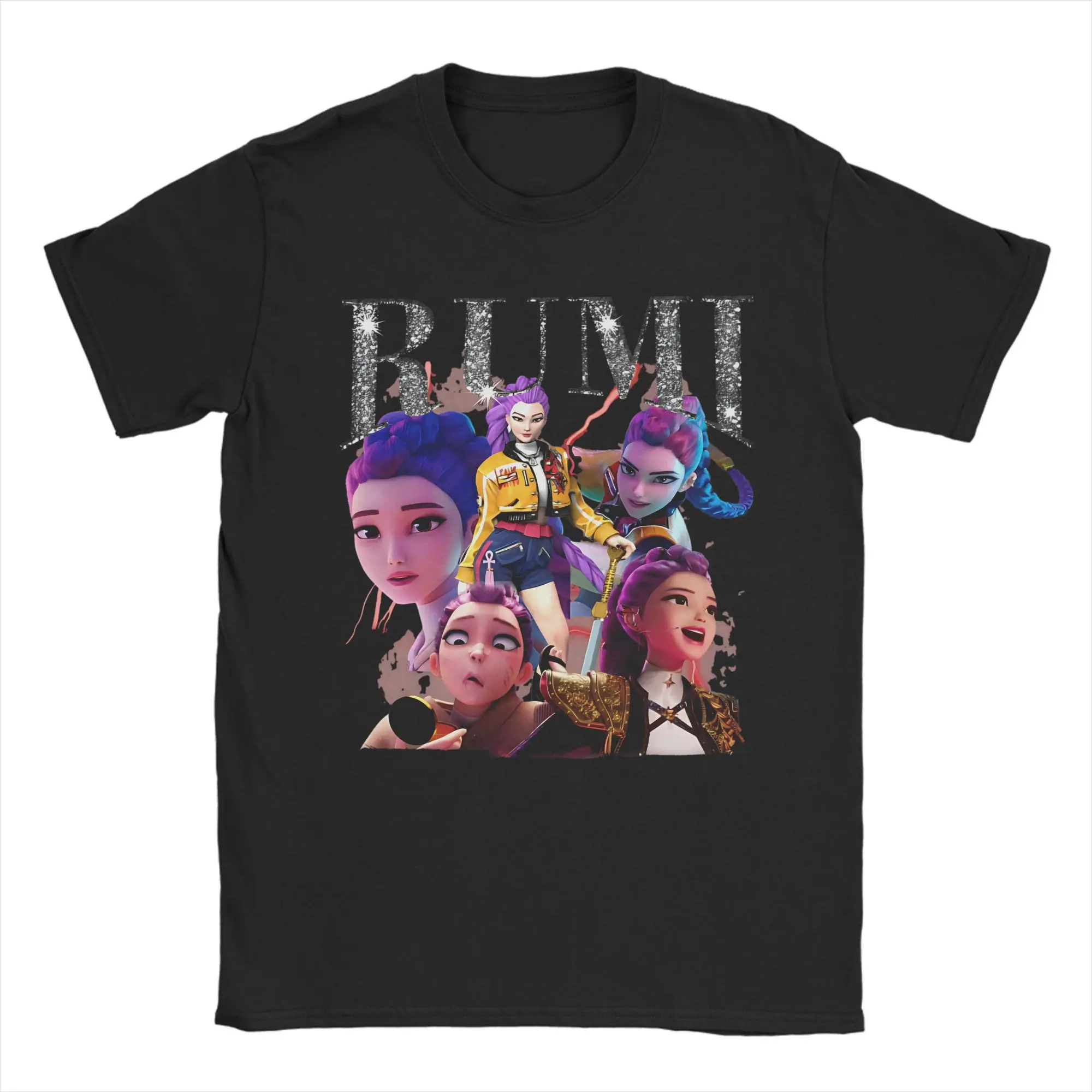 

Rumi Kpop Demon Hunters T-Shirt for Men Funny 100% Cotton Tees Crewneck Short Sleeve T Shirts Summer Tops