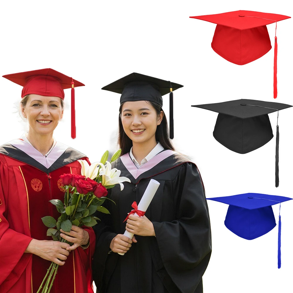 Graduation Hat Unisex Academic Hat College Student Phd Academy Souvenir Cap High School Gown Ceremony Cap Head Ornament Dress Up