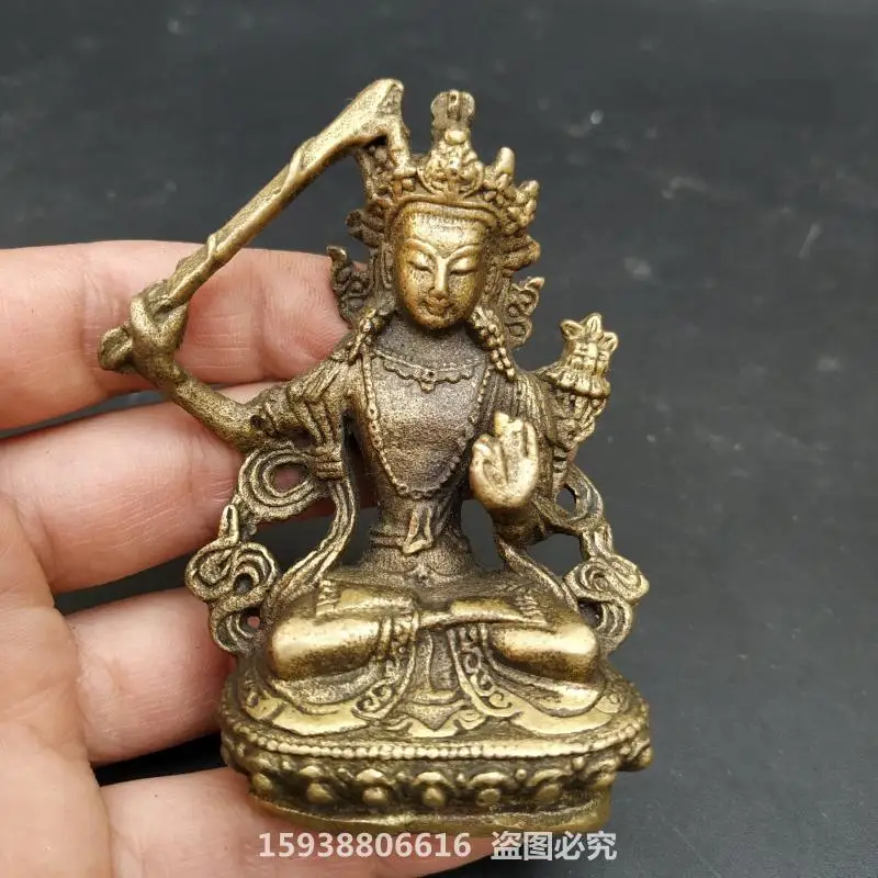 

Collection Ancient Antiquities: Pure Yellow Vintage Wrapped Paste Collection of Manjushri Bodhisattva Bodhisattva's Bodhisattva