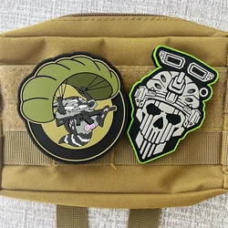 Parche táctico PVC mapache paracaidismo – para mochila
