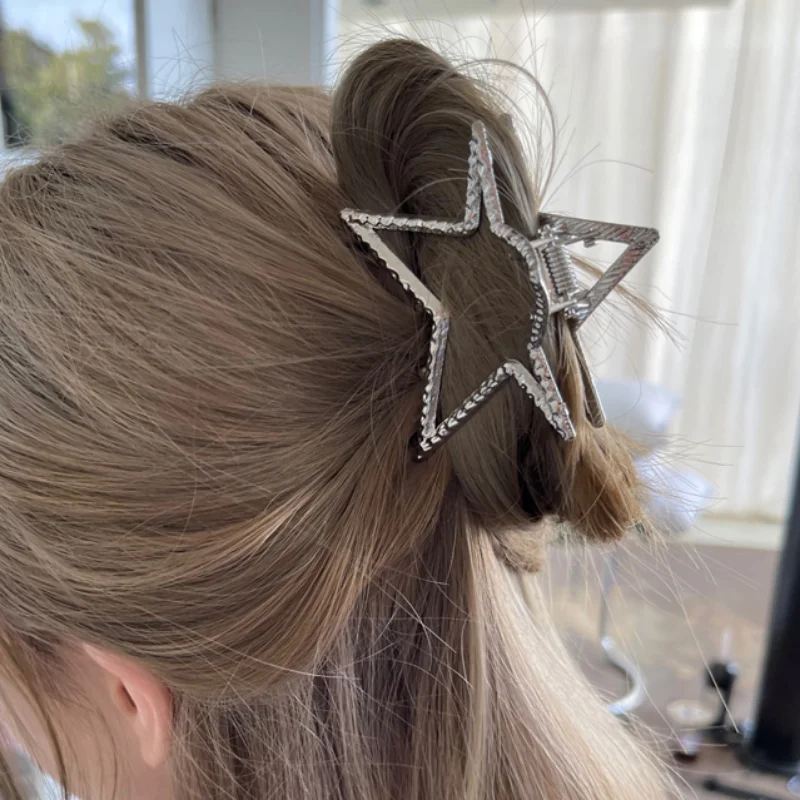 2023 Harajuku Hollow Star Pentagram Star Hair Claws Sweet Cool Charm Trend Hair Clip for Women Aesthetics Y2k Hair Accessories