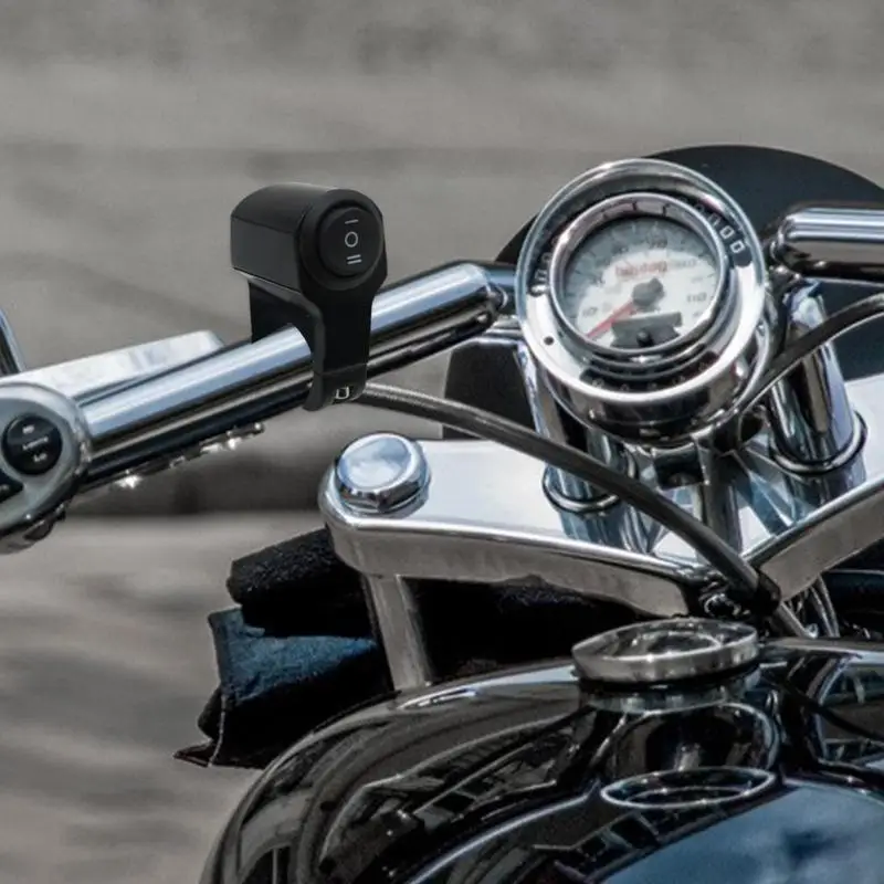 Motorcycle Light Switch 220W Auto Motorcycle Headlight Switch 12-60V Input Voltage Aluminum Alloy Third Gear Handlebar On/Off