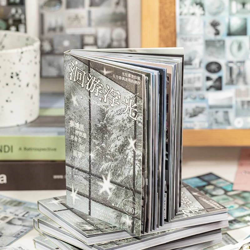 

30 non repeating pattern stickers, migratory floating light series retro pattern stickers, handmade account DIY decoration colla