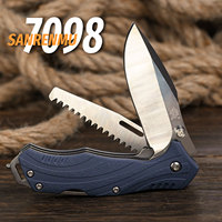 SANRENMU 7098 Tool Knife 12c27 Blade Outdoor Camping Hunting Survival Rescue EDC Saw Bottle Opener Multifunctional Folding Knife