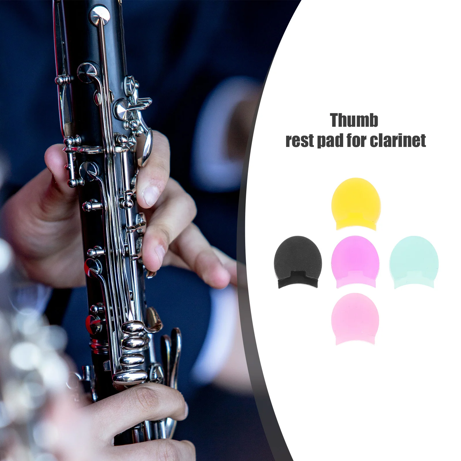 

5Pcs Clarinet Thumb Rest Cushions Silicone Finger Pads Soft Non Slip Finger Support for Clarinet Oboe Instrument Accessories