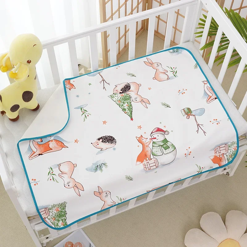 Newborn crib mattress changing pad cartoon waterproof baby changing pad soft washable easy dry portable diaper changing mat