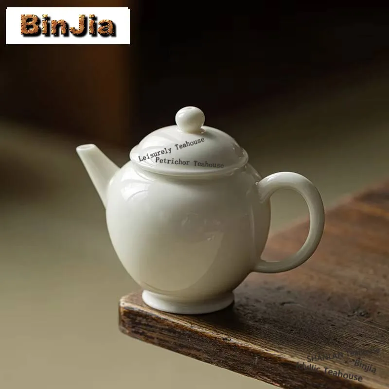 

190ml Apricot White Glazed Handmade Teapot Household Filter Shogun Teapot Traditional Pot Tea Maker Kettle Cha Equipment Gifts