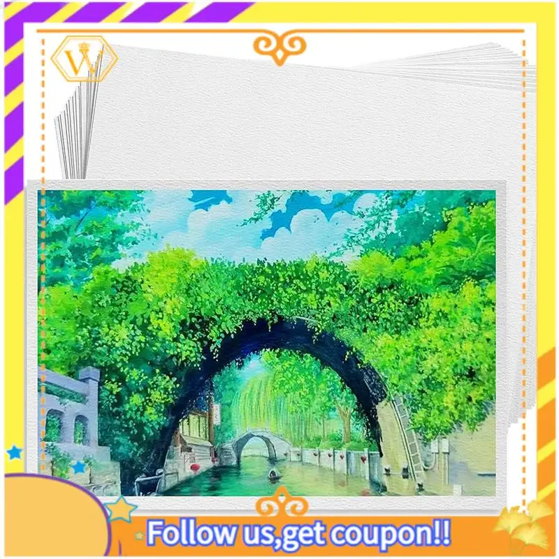 

60 листов акварельной бумаги, бумага для эскизов, холодный пресс, 50% хлопок, 140 фунтов/300 Г/м2, (7,68 х 5,31 дюйма)