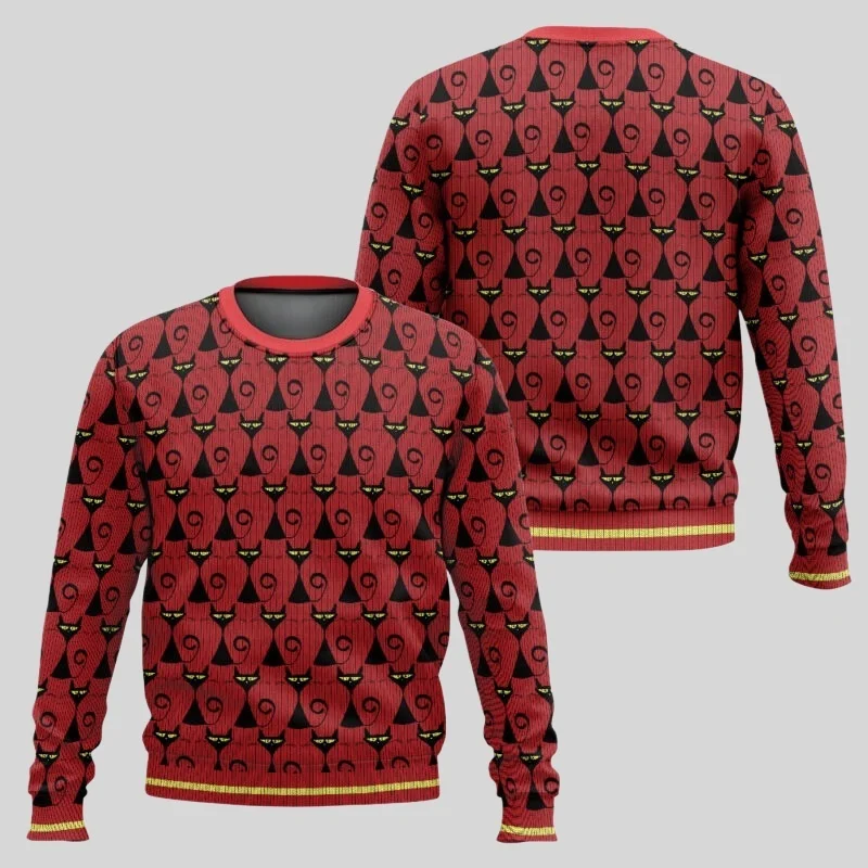 25/26 Gatto nero Bevanda Caffè Brutto maglioni di Natale Stili multipli Divertente festa di festa Pullover Maglione Famiglia Regalo di Natale
