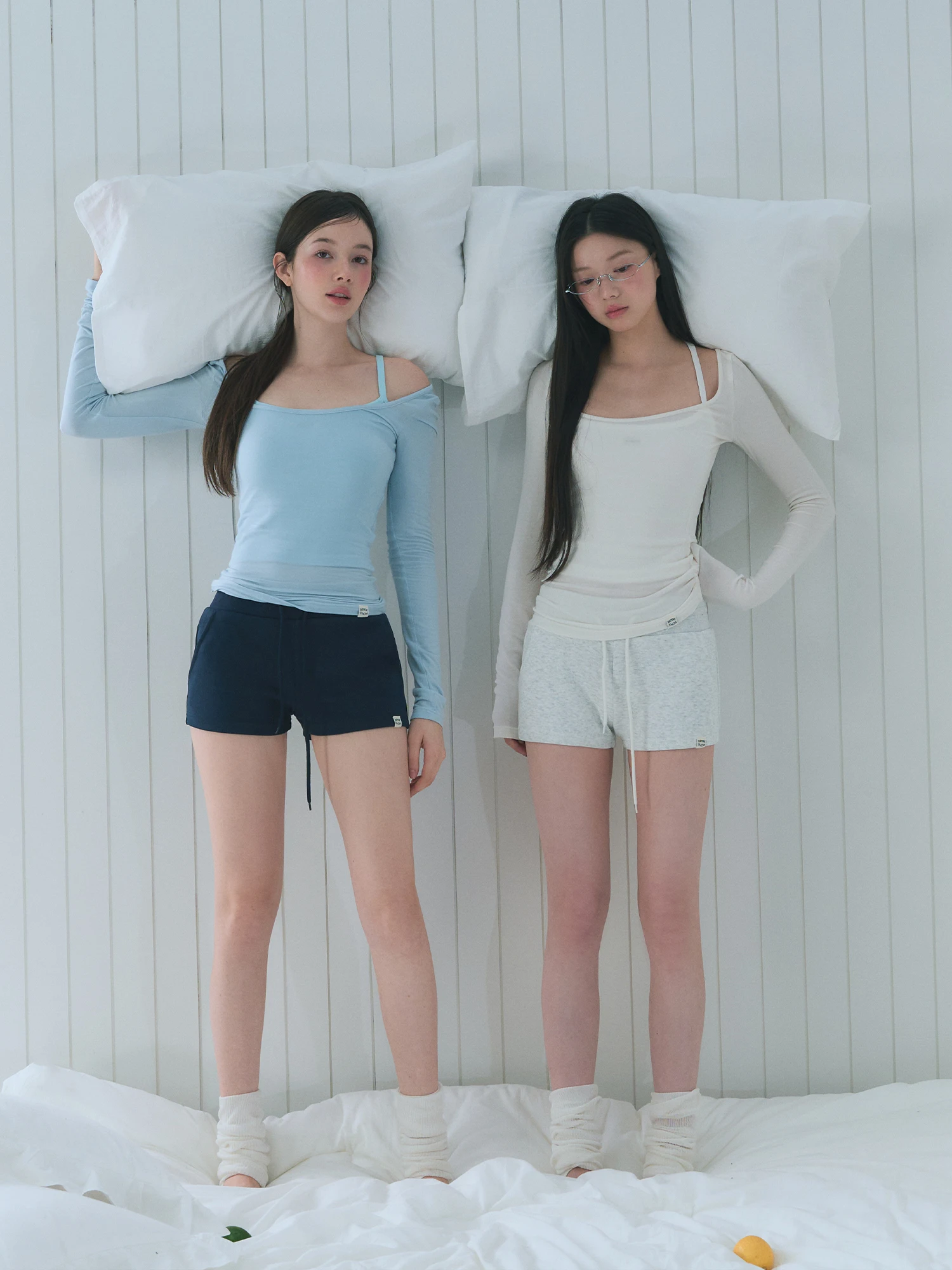 NEAT Simple Series Dstring Orps Feminino Verão Solto Versátil Esportes Calças Quentes Calças Casuais Poliéster Mistura de Algodão