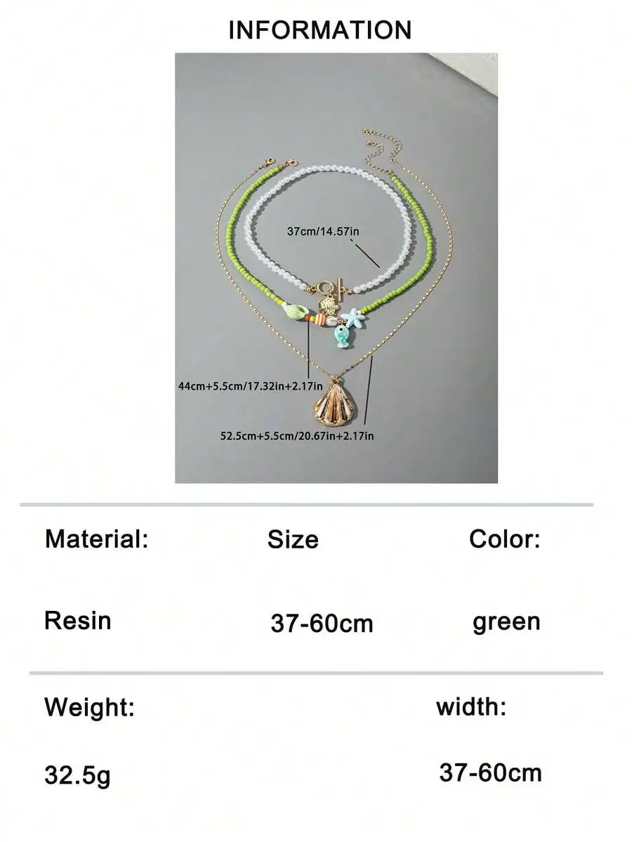 

Bohemian Style Resin Beaded Starfish Pendant Y-Necklace For Women