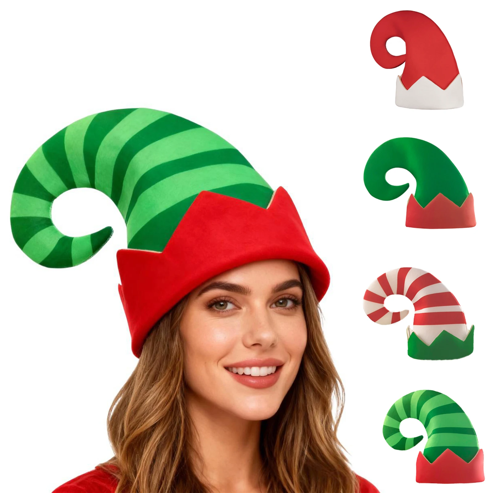 

Рождественская шляпа эльфа для взрослых, фетровая повязка на голову с рождественским эльфом, милая мягкая контрастная цветная рождественская остроконечная шляпа, шляпы для рождественской вечеринки
