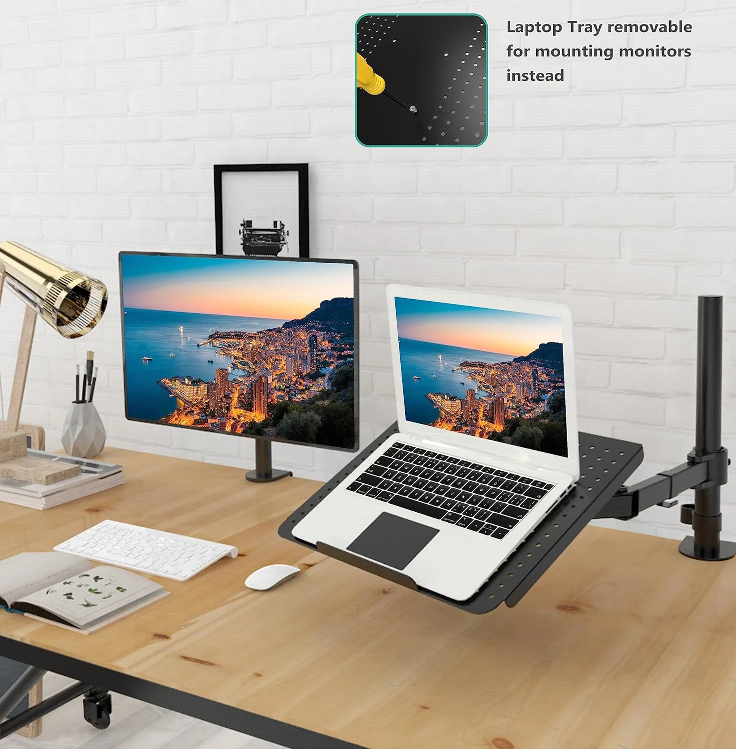 يمكن رفع وخفض حامل الكمبيوتر المحمول مع المشتت الحراري. يمكن لحامل الكمبيوتر المحمول برأس واحد يدور 360 درجة ° أسود #6