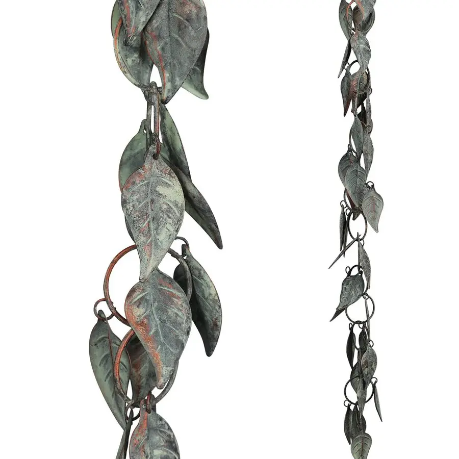 

FT Rain Chain, Rain Chains for Gutters, Metal Rain Chain Downspouts, Circle with Leaves Rain Gutter Chains, Metal Rain Catcher f
