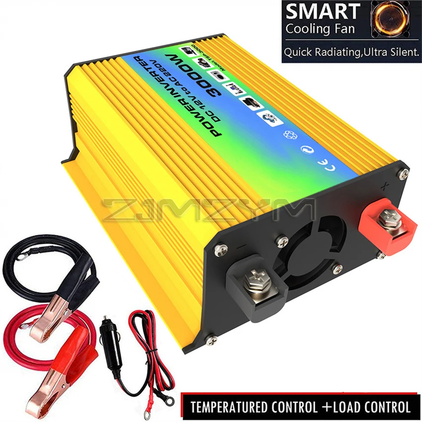 3000W Car Inverter 12V DC To 110V/220V AC Power Converter LED Display Dual USB Pure Sine Wave New Car Inverter charger