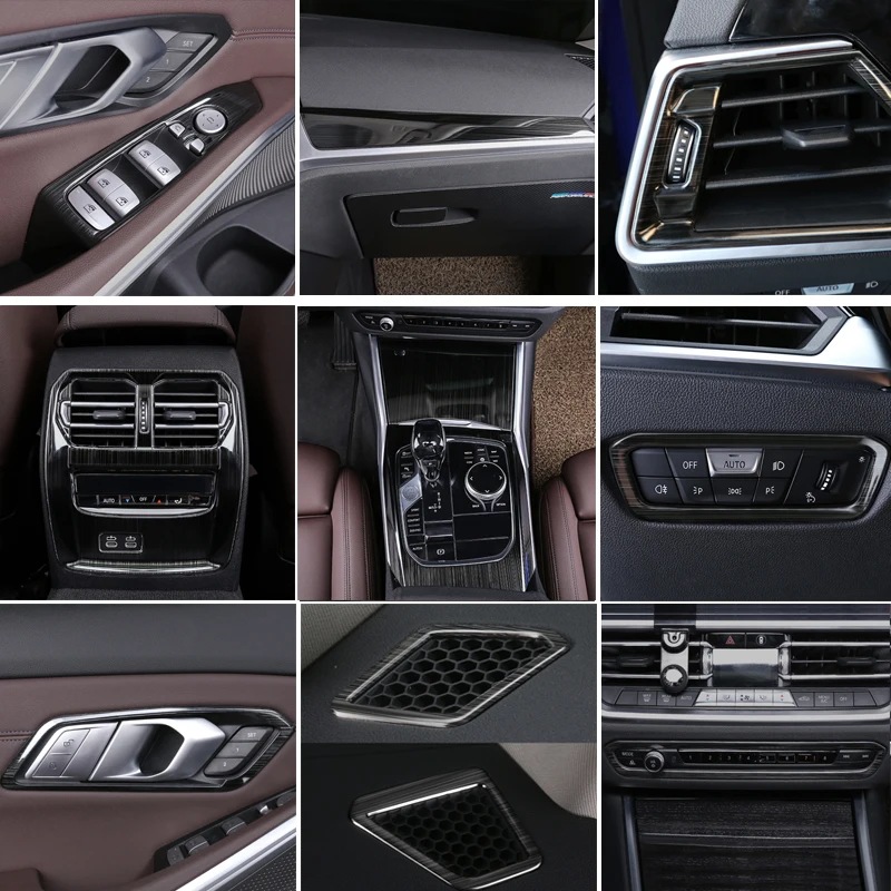 

Для BMW 3 серии G20 2019-2021 аксессуары, ручка, чаша, вентиляционное отверстие переменного тока, крышка подъема окна, накладка только с левым рулем