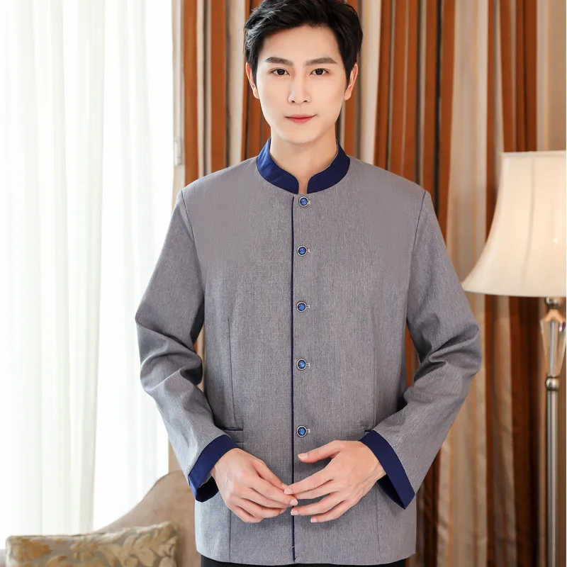 خدمة التنظيف بأكمام طويلة للخريف والشتاء، زي عمل منظف غرفة الضيوف في الفندق، زي عمال الممتلكات العمة