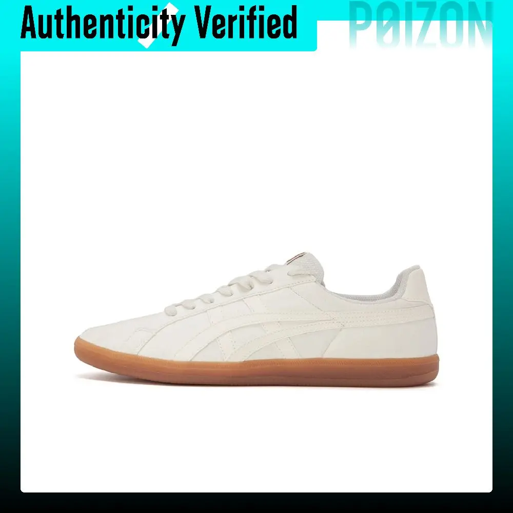 Onitsuka Tiger DD Trainer Artificial Leather Coverage Slip Resistant Low top Skateboard Shoes Unisex Ecru 1183B478-100