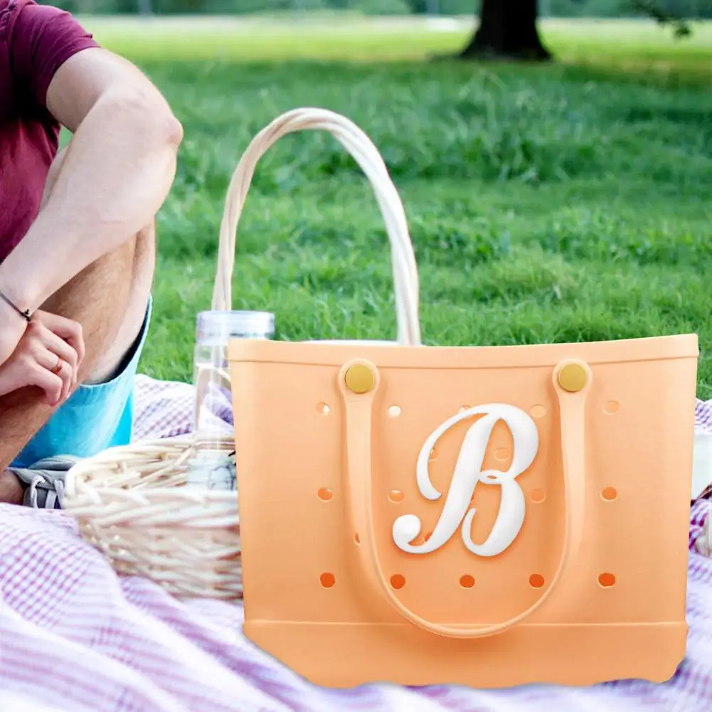 Beach Bag Accessories Personalize Handbag with Decorative 3d Alphabet Letters Charms Diy Bag for Customizing for Beach