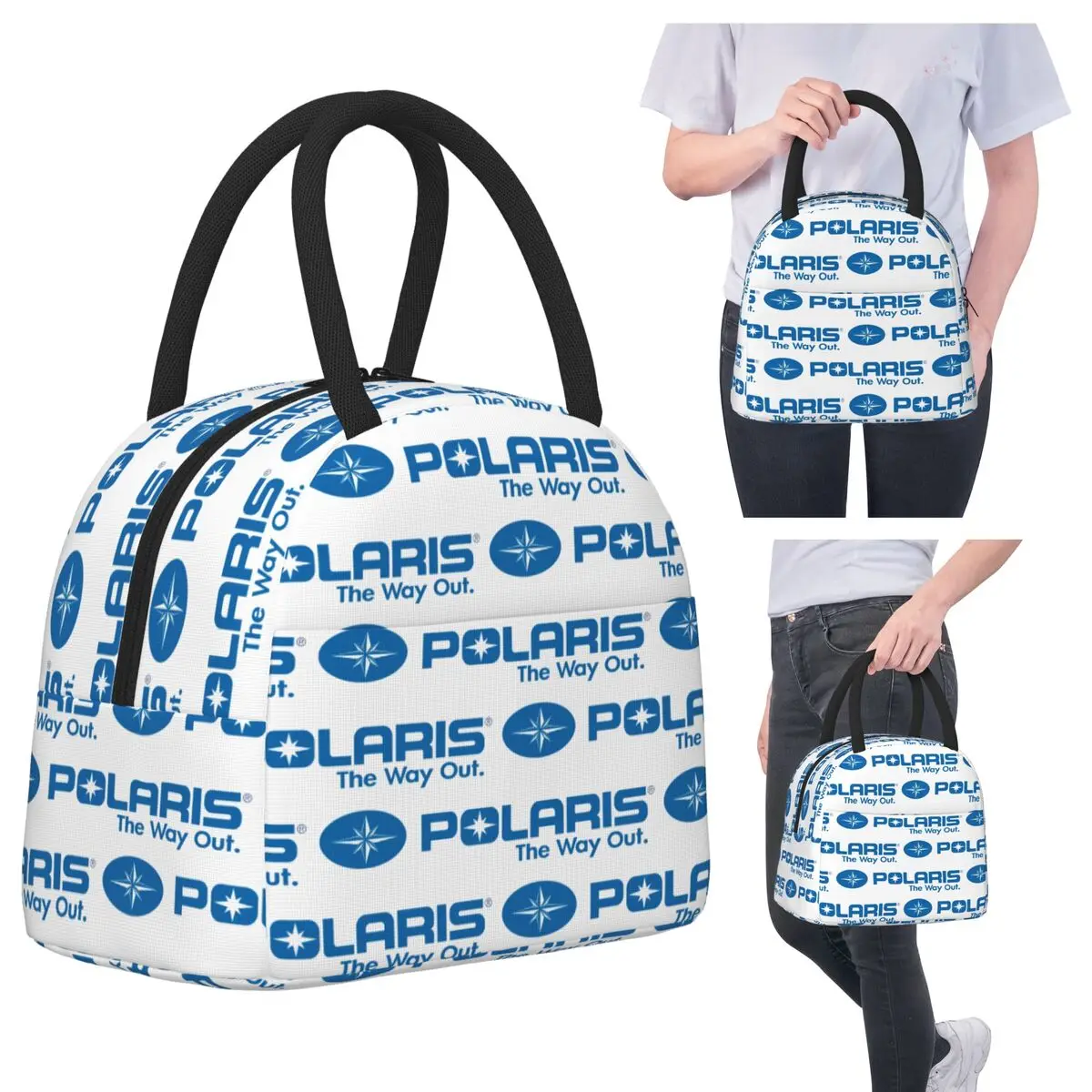 

Polaris Logo Insulated Lunch Bag for Women Office Cooler Thermal Food Box Tote Portable Lunch Boxes Container