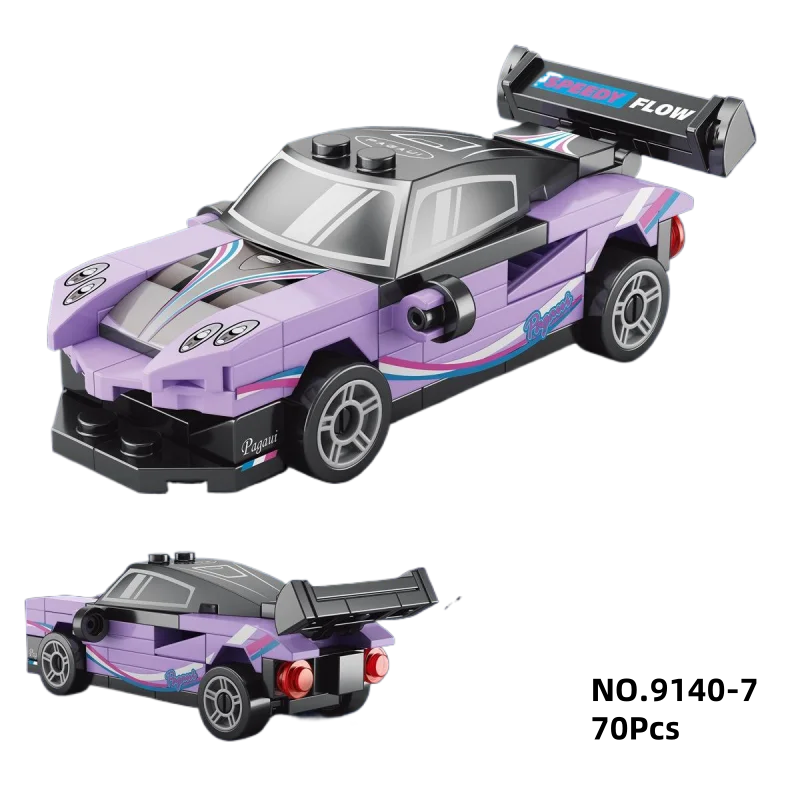 مدينة سرعة سباق السيارات سباق السيارات نموذج اللبنات الفنية مركبة سيارات رياضية لعب الطوب هدية للأطفال الأولاد #6