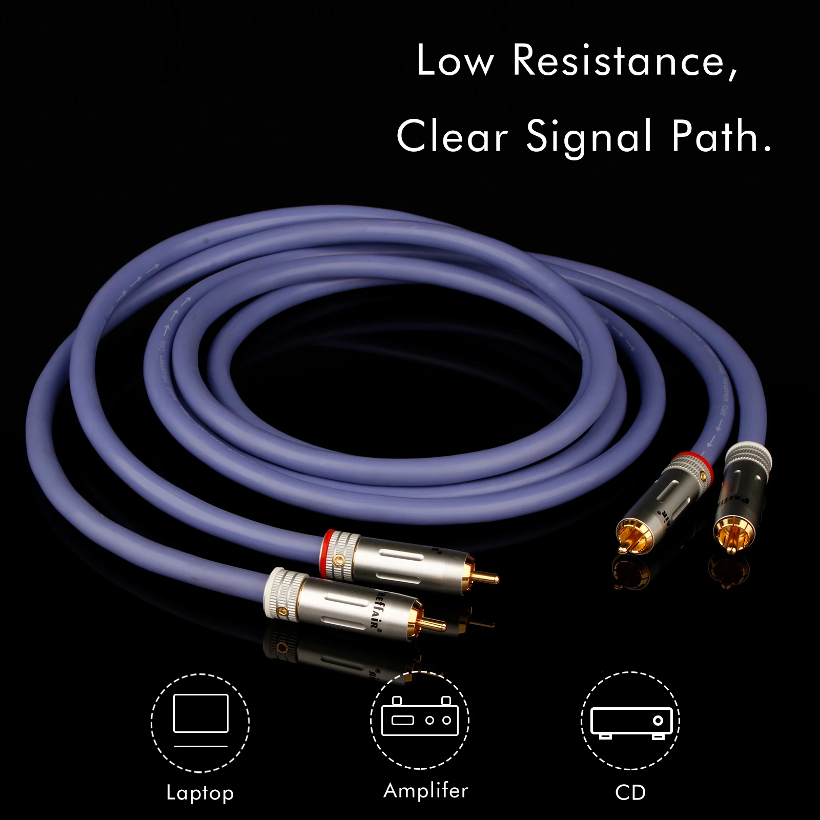 

Pair Fa-as22 OCC RCA Cable Black Carbon Fiber RCA Extensive Cable Dual Lotus RCA audio Interconnect Wire CD Power Amplifier