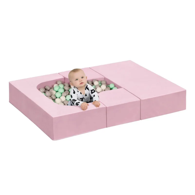 Set di divani modulari rosa per bambini Divano da gioco componibile convertibile con pouf Mobili in morbida schiuma per sala giochi e camera da letto per bambini