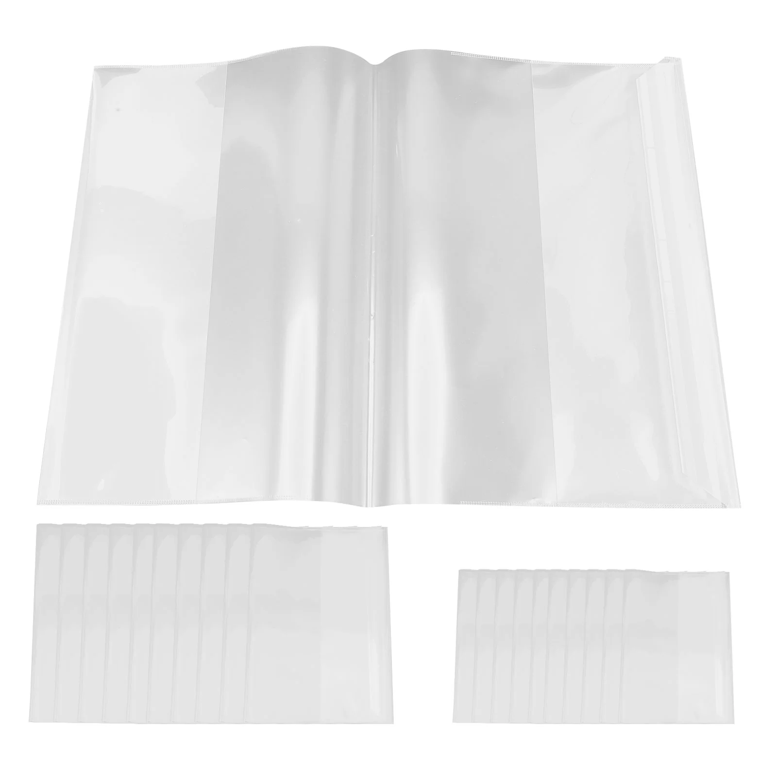 20 Pcs Transparent Textbook Wrapping Film Protection Cover Double Covers for Paperbacks Sleeve