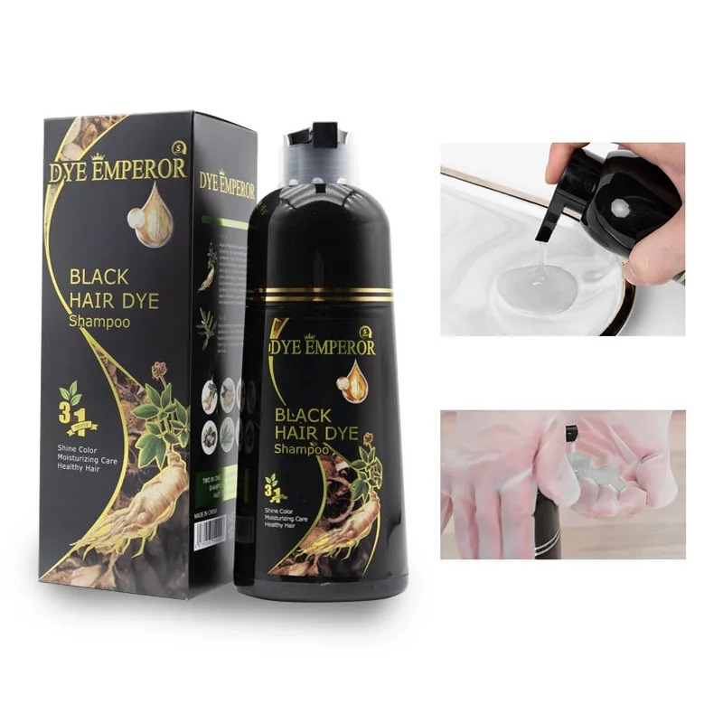 Tinte para el cabello con burbujas de plantas de Ginseng negro Natural, agradable para la piel, Color suave, crema de Color duradera para el cabello en stock