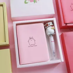 Cute Rabbit Diary Notebook Kawaii Cartoon Journal Planner Agenda Notepad for School Student Note Book Gift Stationery PU Covers