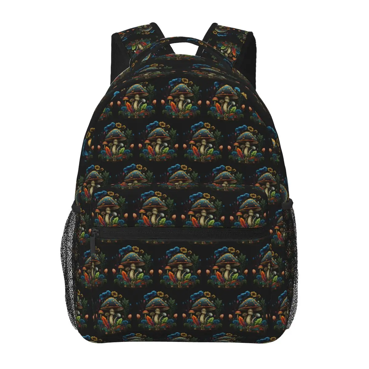 Shroom Dark Trippy Mushroom Student Backpack School Bag Hiking Travel Daypack for Men Women Fashion Bookbag Shoulder Bags