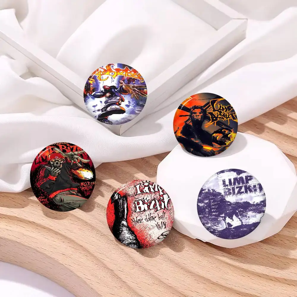Limp Bizkit Foto-Broschen, kreative runde Anstecknadeln, Geschenke, Pins, 32/44/58 mm