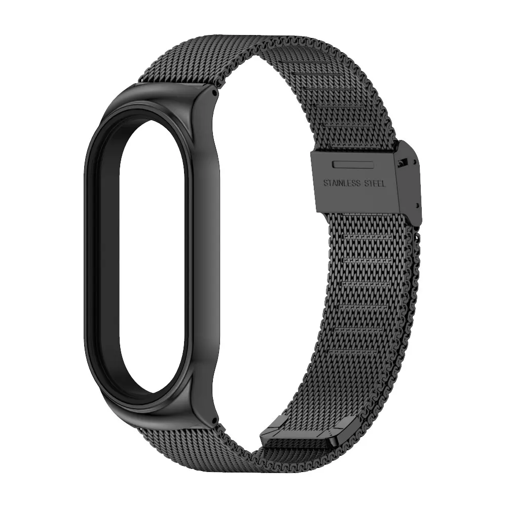 Mi Band 9 Strap Miband 6 5 4 3 أساور معدنية لـ Xiaomi Mi Band 8 سوار معصم من الفولاذ المقاوم للصدأ لـ Mi Band 7 Smart Band