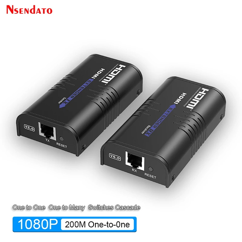 LKV373A V5.0 HDMI Extender 120M Over IP Cat5/5e/Cat6 1080P 60Hz HDMI Video Audio Transmitter Receiver Extender Kits For TV PC