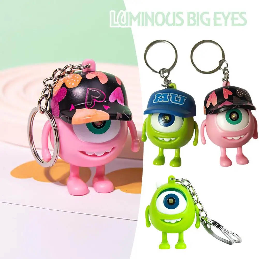 Miniatures Glowing Big Eyed Keychain Toy Whispers Light Love Sound Effects You Figurines I Wholesale Plastic V6o7