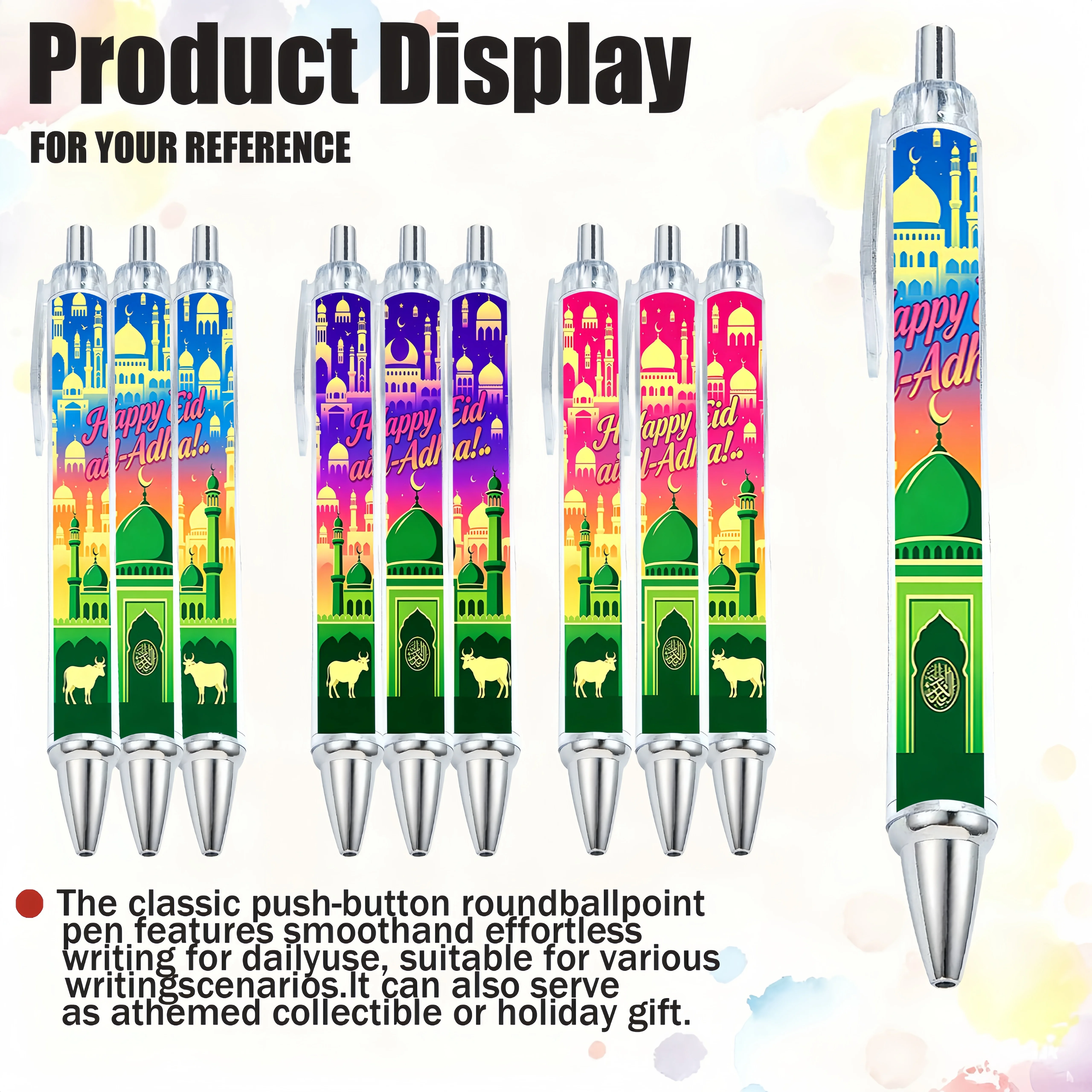 5pcs/9pcs Creative Gulbang Festival Ballpoint Pen Islamic Important Festival Student Writing Festival Party Perfect Gift