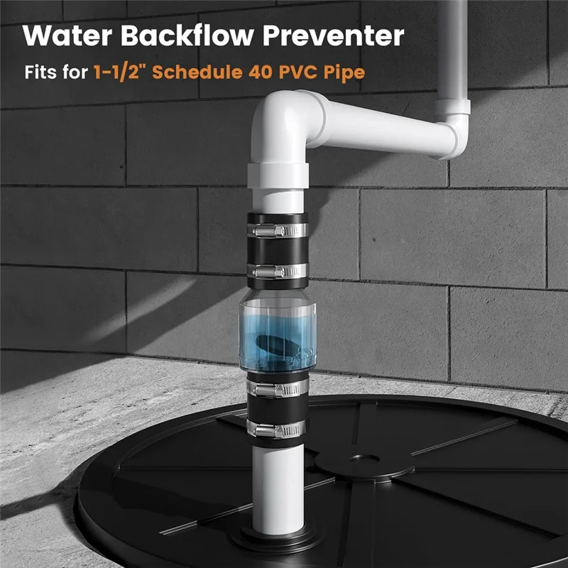 1-1/2Inch Check Valve, Quiet Sump Pump Check Valve Replacement With Spring-Loaded Flapper,For 1 1/2 Inch Pipe-AA26