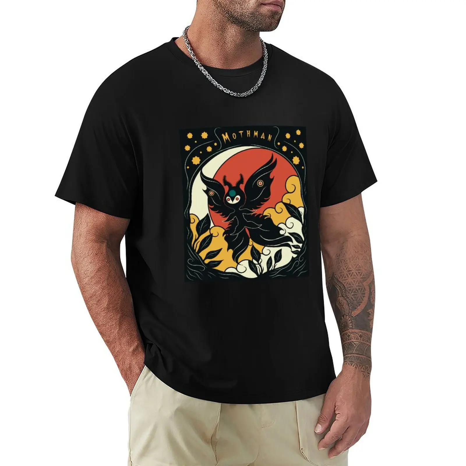 mothman design T-Shirt Urban Casual Loose Fit Tee