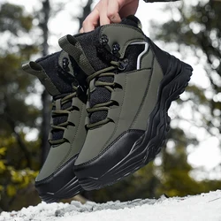 NeW Men Winter Snow Boots For Waterproof Leather Sneakers Super Warm Men's Boots Outdoor Male Hiking Boots Work Shoes Size 39-48