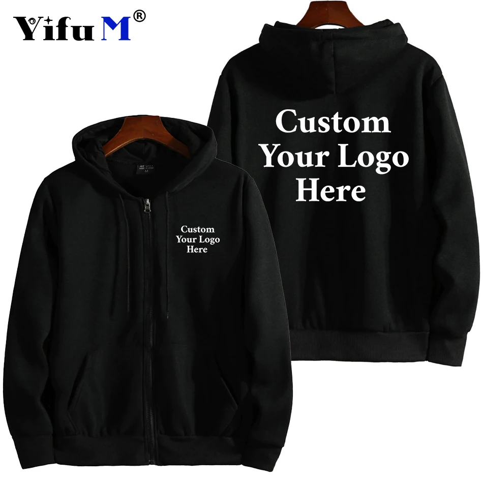 Your Own Design Logo/Picture Personalized Custom Men Women Text DIY Zip Hoodies Sweatshirt Casual Hoody Fashion Sports Clothing