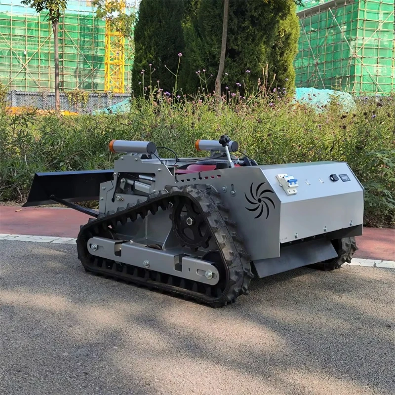 جزازة العشب بجهاز التحكم عن بعد، جزازة العشب الآلية الأوتوماتيكية بدون دوران مع مجرفة الثلج، عرض القطع 800 مم جزازة العشب #6