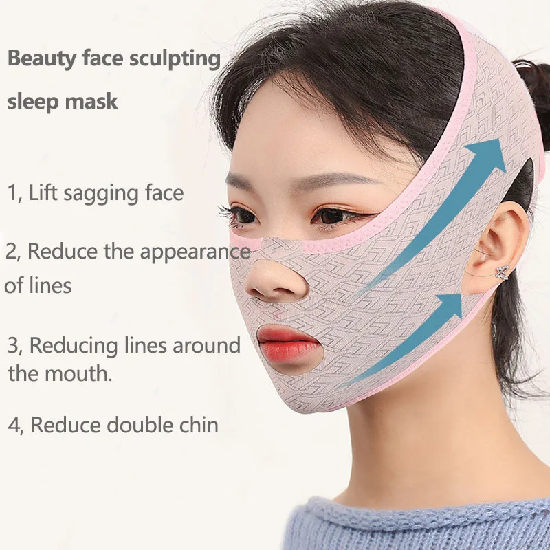 Alwafore-Masques qualifiée aux sculptants en V, masque de sommeil, sangle amincissante, ceinture de lifting du visage