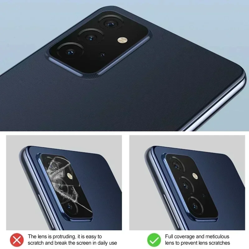 Sarung pelindung lensa kamera, penutup pelindung layar kamera logam untuk Samsung Galaxy A52 A72 A53 A73 A33 5G