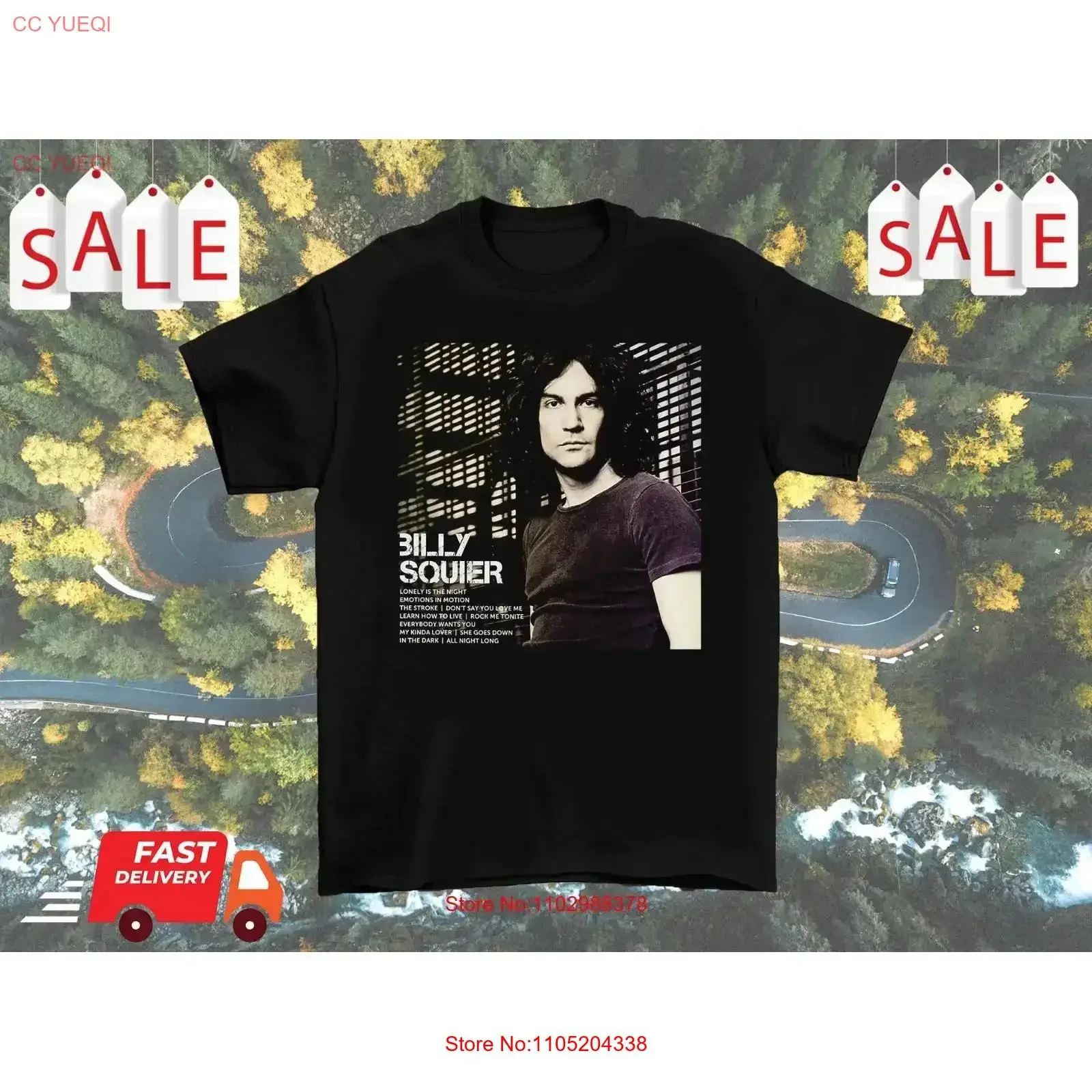 Billy Squier álbum solitario es la noche Camiseta de algodón tamaño completo vintage lavado Top para uso diario streetwear vintage suave