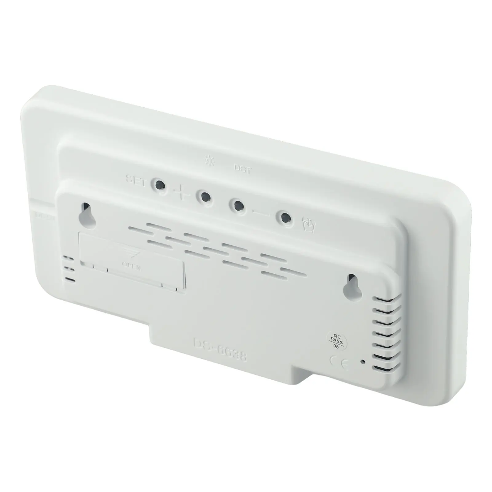 

Contemporary Digital Wall Clock Displays Date Week and Temperature with Voice Activation and Brightness Options