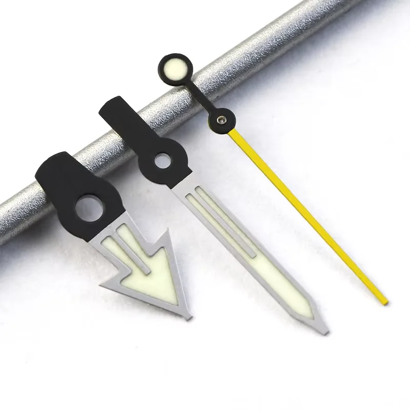 أجزاء الساعة سوبر جرين مضيئة SBBN031/SKX007 علبة التونة مشاهدة اليد الصفراء اليد الثانية مناسبة لحركة NH35/36