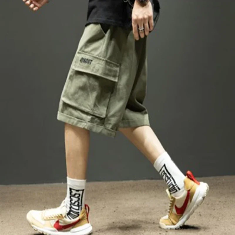 2025 Male Multiple Pockets Elastic Medium Waist Lightweight Shorts Men Summer Thin Cargo Shorts Workwear Loose Pants Large Size - Image 3
