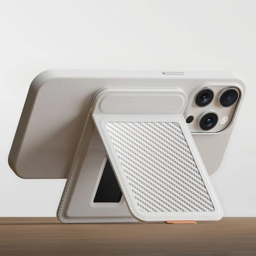 

Leather Magnetic Carbon Fiber Phone Holder For iPhone15 16