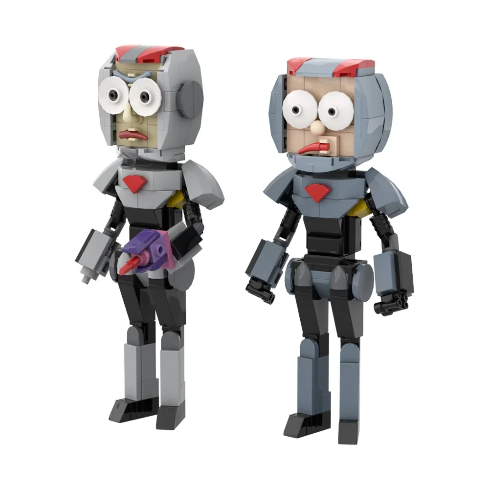 Moc filme dos desenhos animados rickedss purga terno blocos de construção portal armas modelo mr picles personagem pepino guerreiros tijolos crianças brinquedo